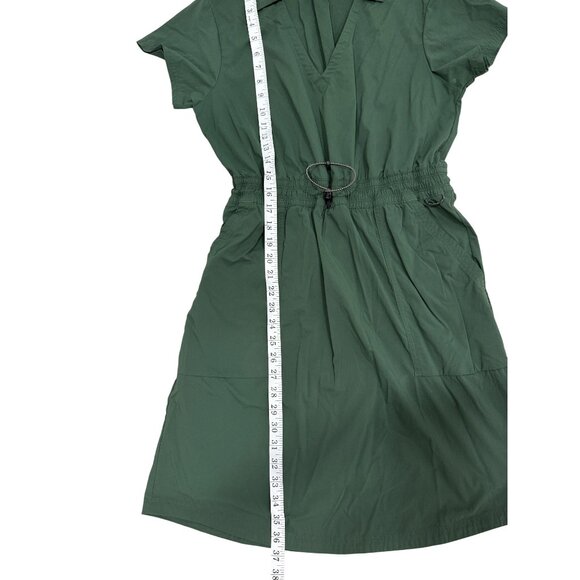 REI Co-op Womens Collared Dress Green Short Sleeve Pockets Travel Nylon Size M - Picture 6 of 8